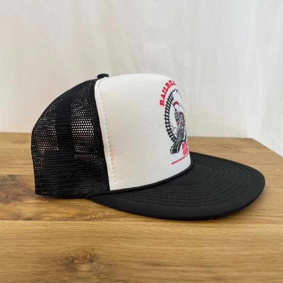 Railroad Pass Hotel & Casino Henderson Nevada Black White Trucker Hat VINTAGE - Picture 7 of 9